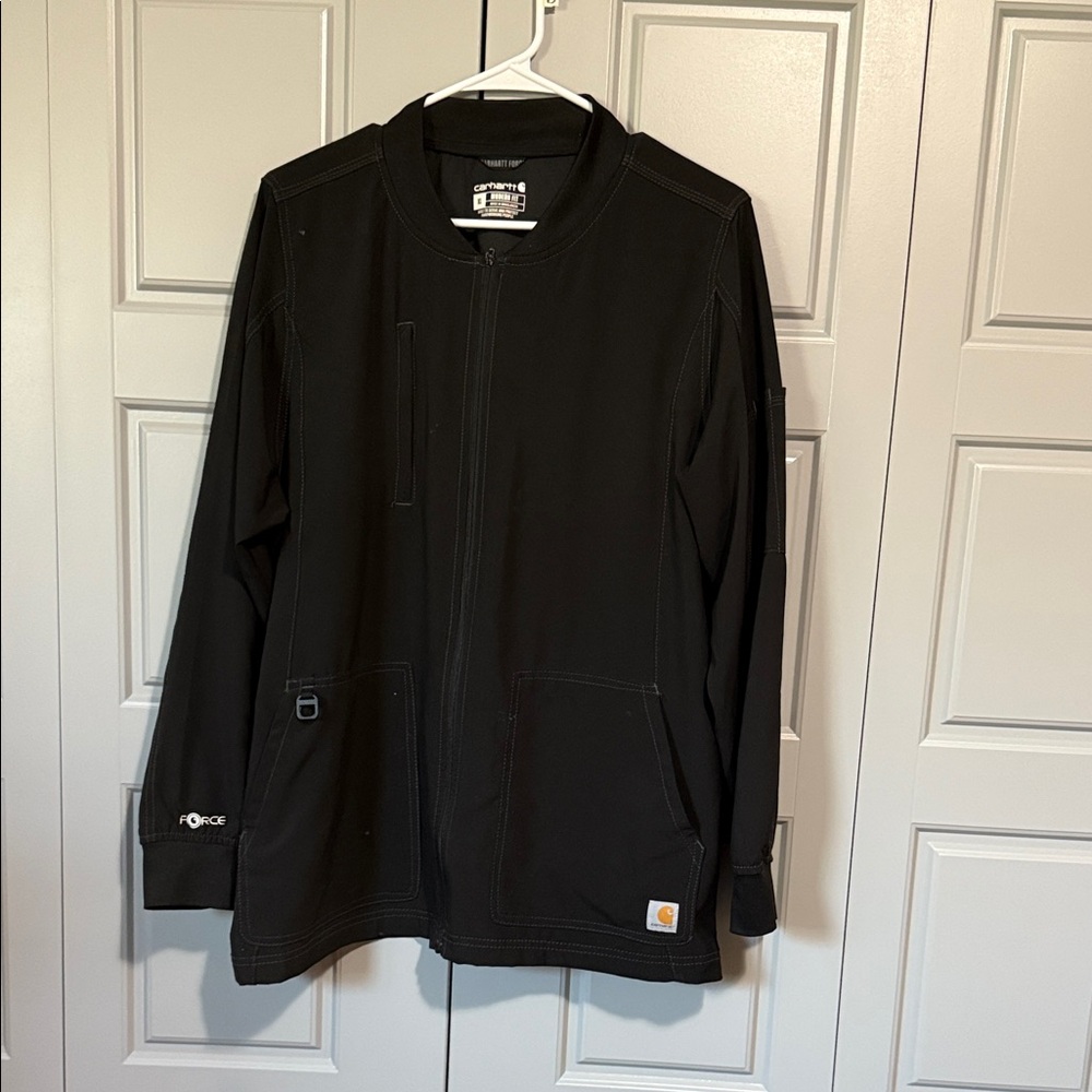 Black Carhartt scrub jacket